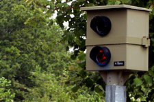 Geblitzt rotem licht messung blitz aus baum