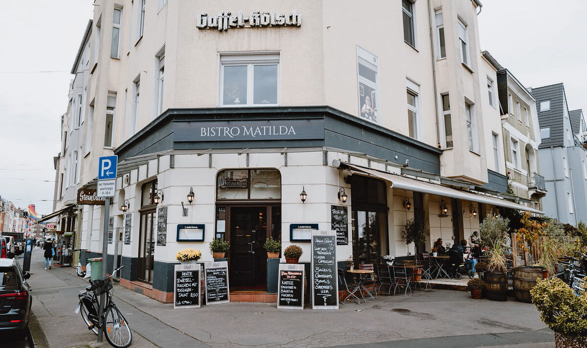 Die Außenansicht des Bistros Matilda in Köln-Sülz.