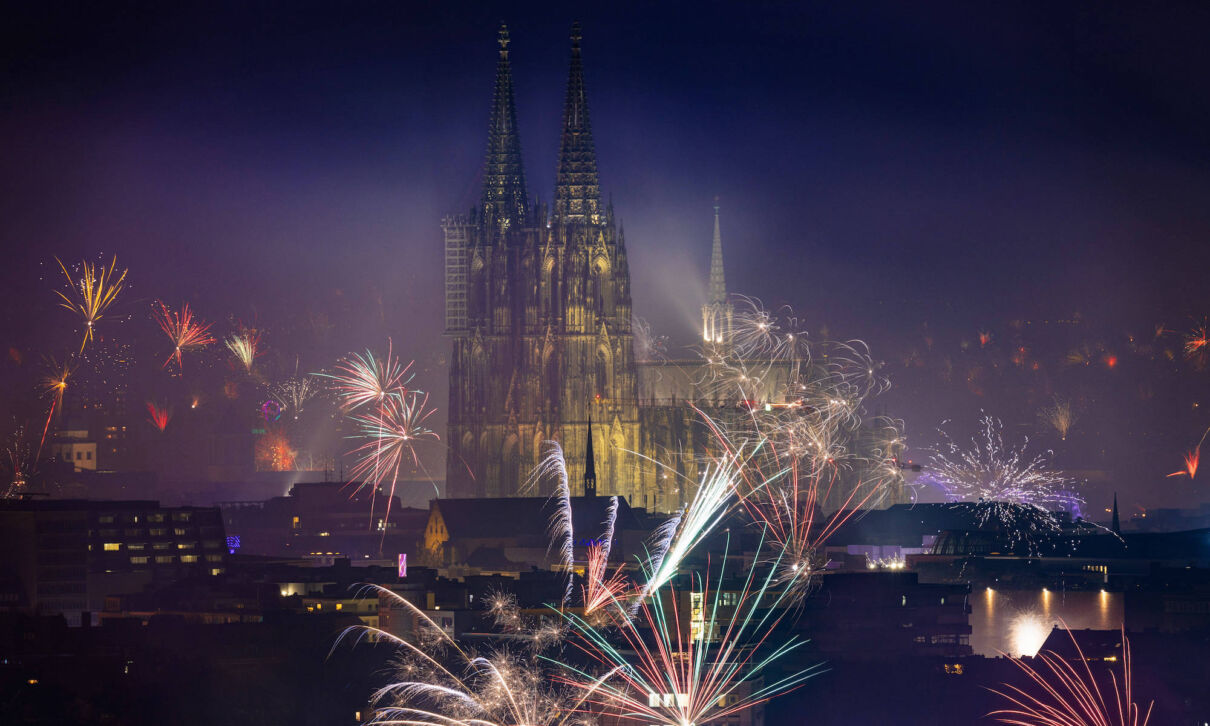 Feuerwerk an Silvester in Köln