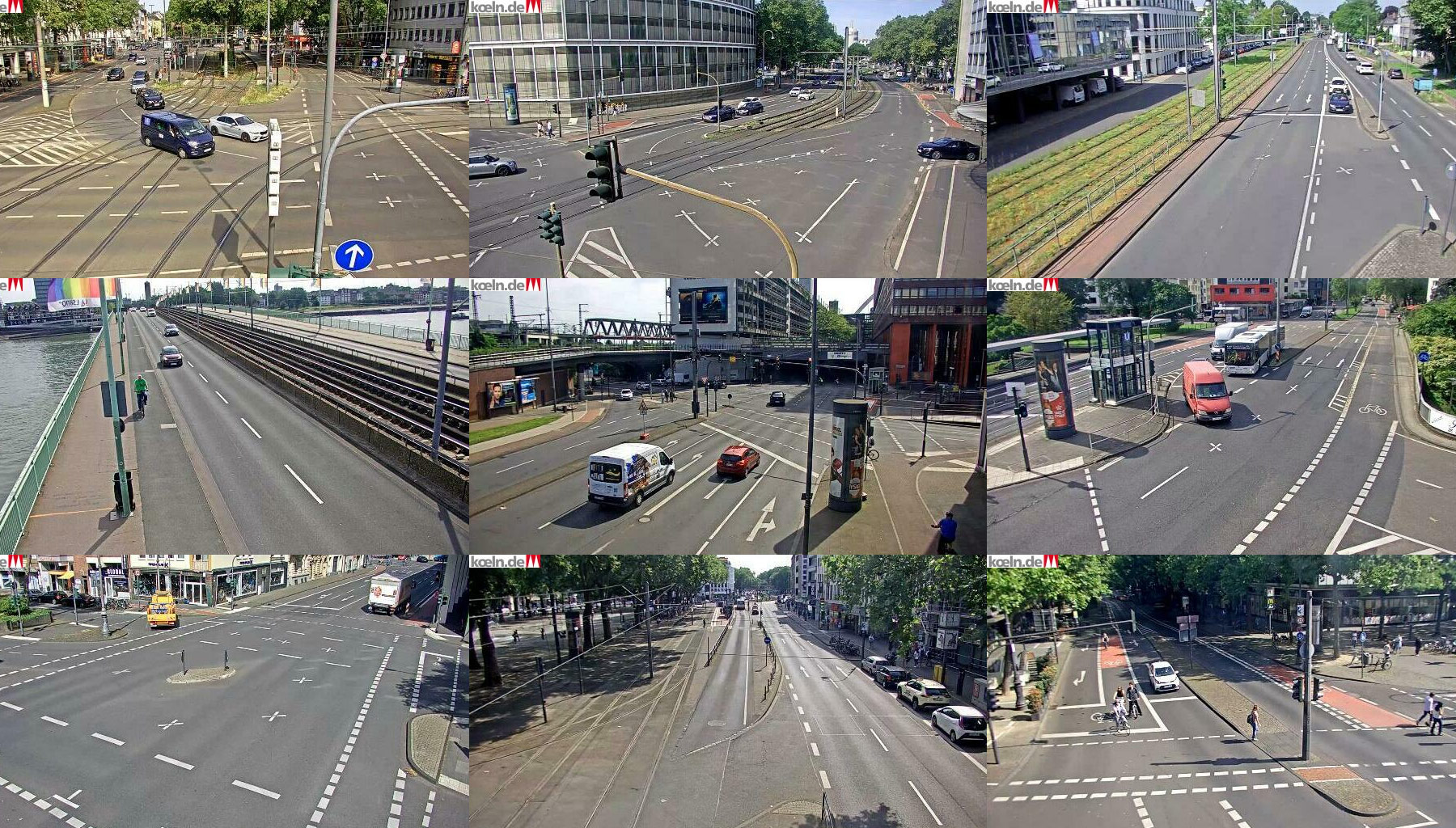 Collage der Kölner Verkehrskameras