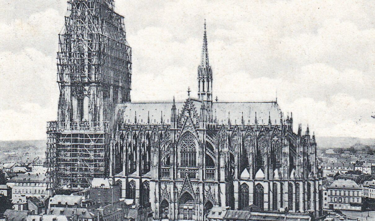 Der Kölner Dom im Jahre 1875, 5 Jahre vor seiner Vollendung.