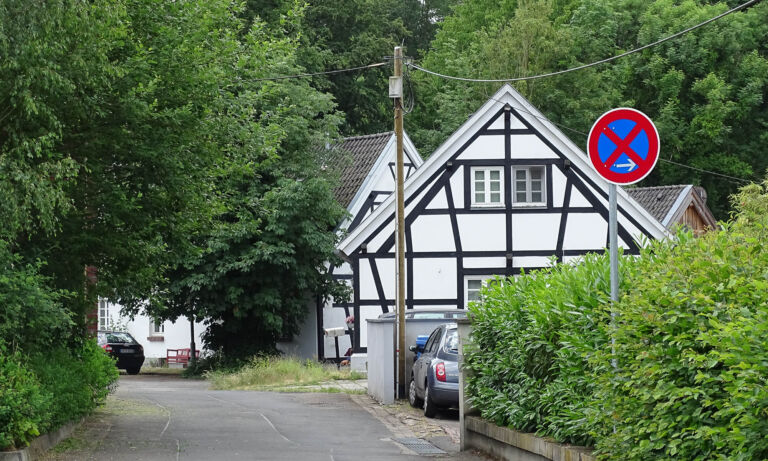 Fachwerkhäuser am Industriemuseum Freudenthaler Sensenhamme in Lverkusen-Schlebusch