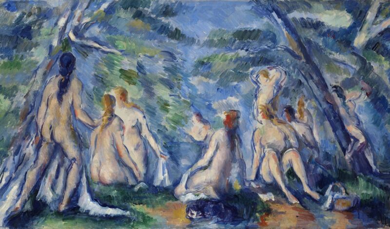 Paul Cézanne, Badende, um 1890-1896, Öl auf Leinwand, Museum Langmatt, Stiftung Langmatt Sidney und Jenny Brown, Baden, Schweiz