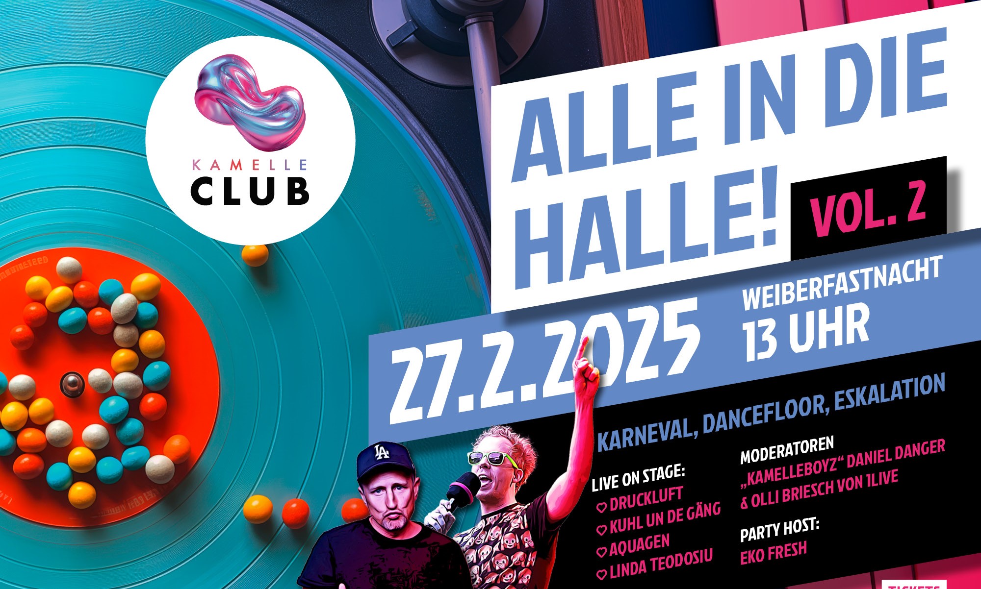 Alle in die Halle! Kamelleclub Flyer