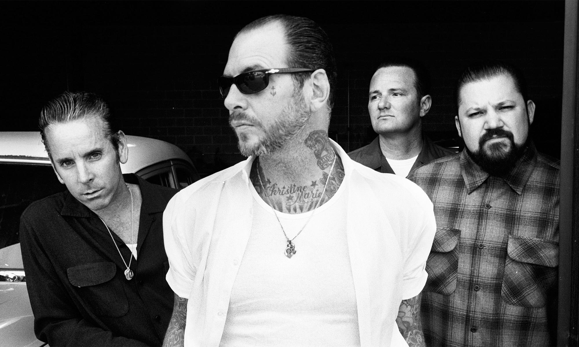 Vier Musiker der US-amerikanischen Punkband Social Distortion