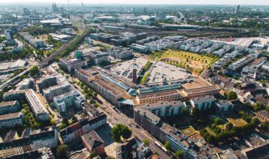 Kölner Arcaden Gebäude von oben